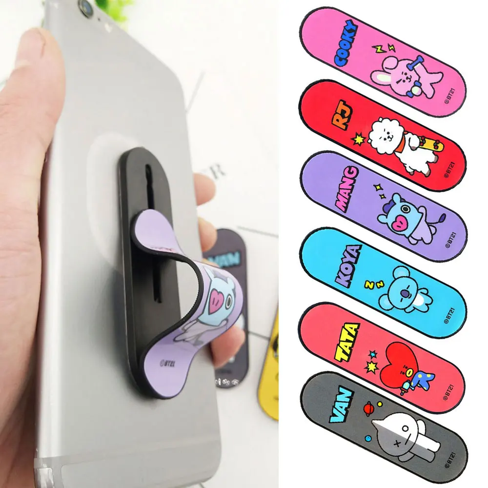 KISSCASE мультфильм Push-pull кольцо подставка Многофункциональный гибкий кронштейн для