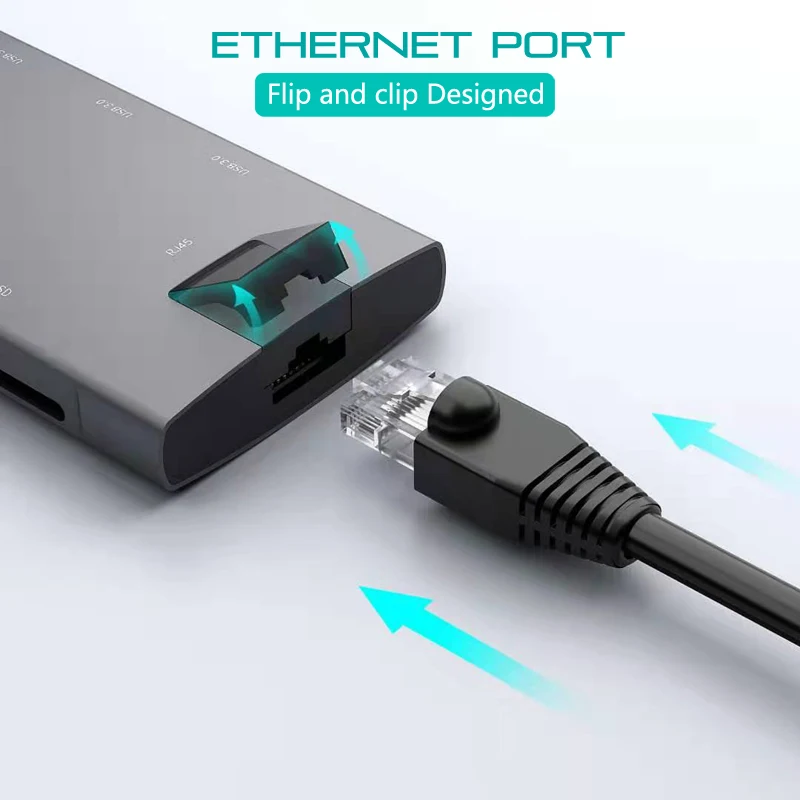 Тип c док-станция алюминиевый 9 в 1 к HDMI minidp usb3.0 SD/TF кардридер RJ45 Тип C для зарядного устройства ноутбука usb c концентратор