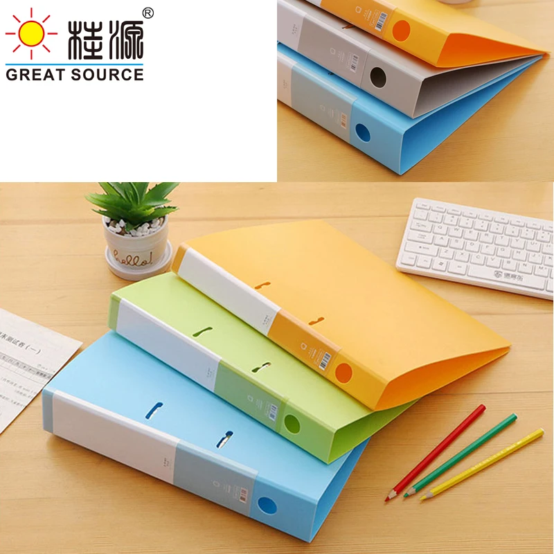 MQQ A4 Lever Arch File StrongLine ABS on Board 30mm (1.18") Spine Pull Stationery Document Storage Assorted Bright Colours(2PCS)