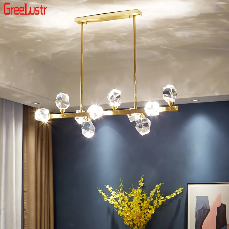 Luxury Gold Crystal LED Chandelier Light Fixtures Nordic Hanging Lamp Dinning Room Bar Indoor Lighting Loft Lustres | Лампы и