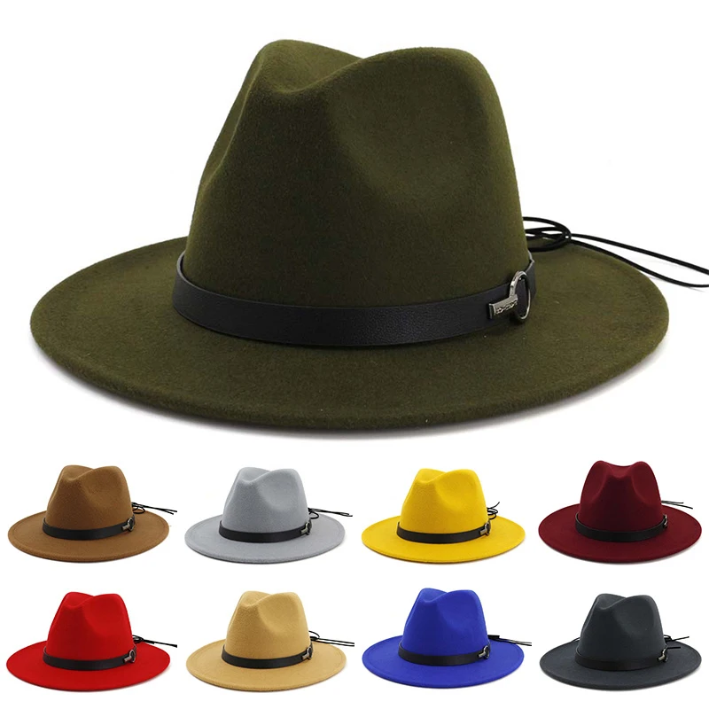 Горячая Для женщин шерстяной фетр Джаз Fedora шляпы Панамы Стиль дамская шляпа Fedora шляпа игрока модные вечерние ковбой Зонт Для мужчин Кепки