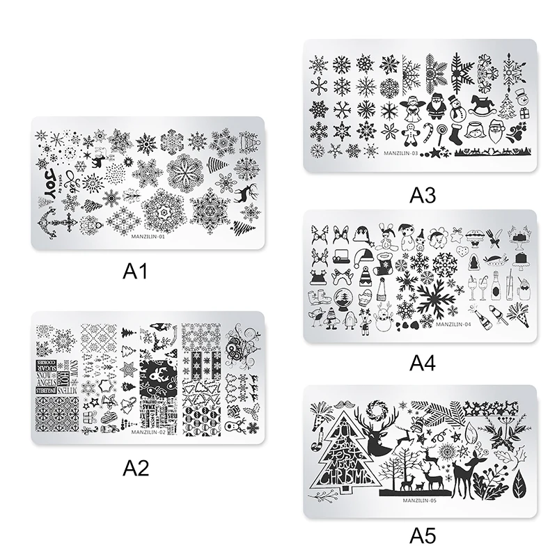 Шаблон для дизайна ногтей Рождественская стальная пластина стикер DIY Украшение для ногтей аксессуары для ногтей
