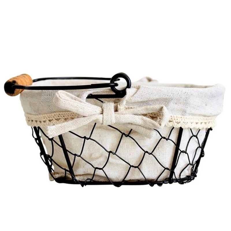 

1x Storage Basket Iron Cloth Desktop Organizer Grocery Net Accessories Rack Tool