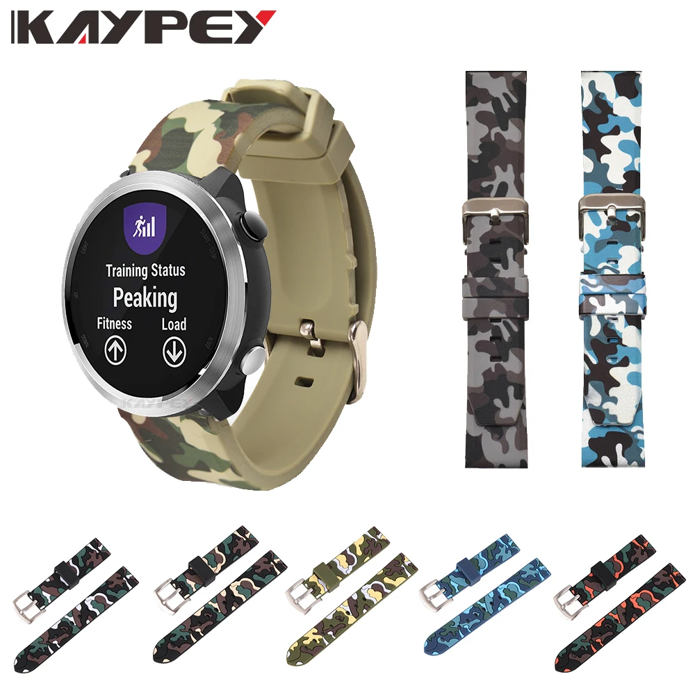 Camouflage Silicone Strap for Garmin Vivoactive3 3 Vivomove HR Smart Watch Replacement Wrist