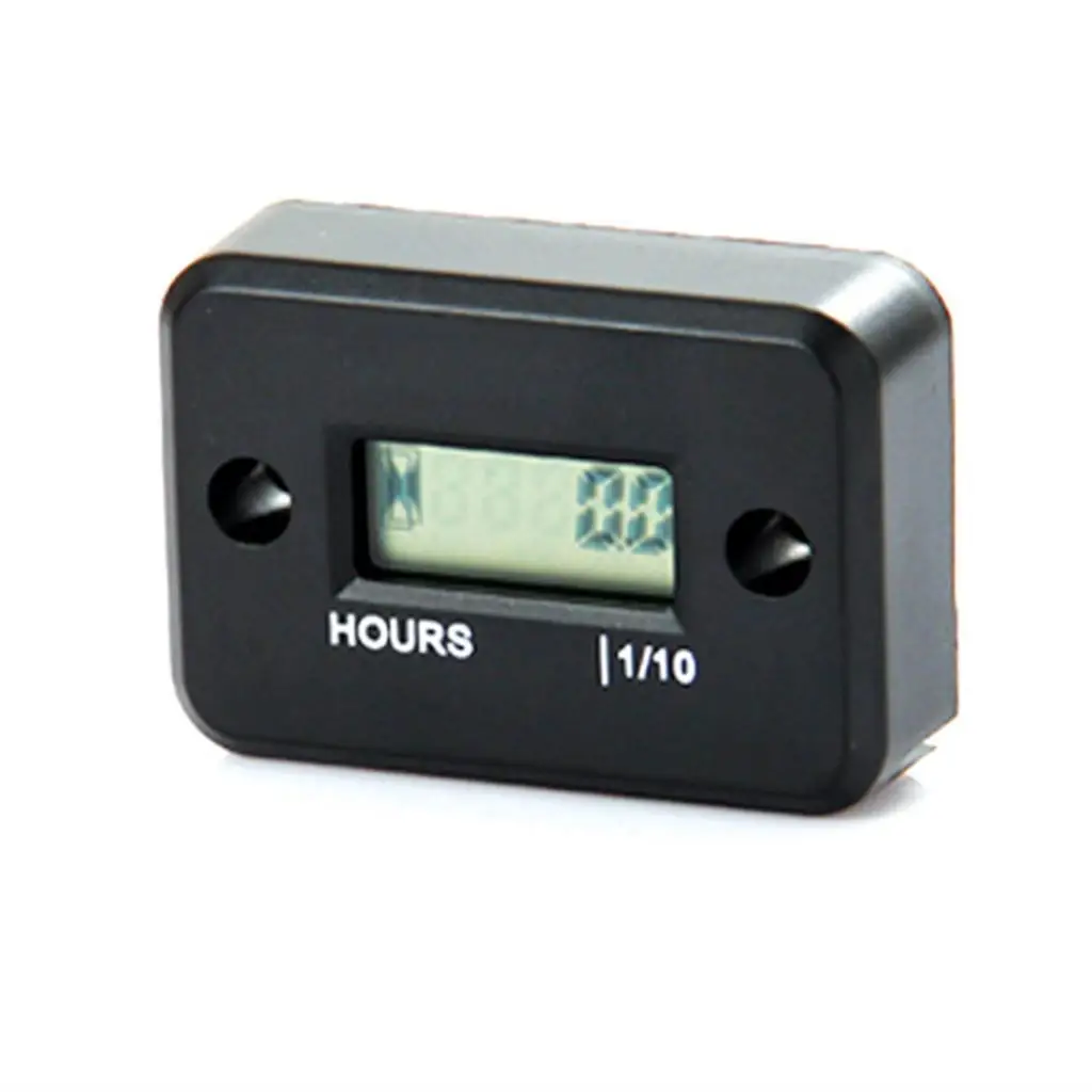 Motorcycle ATV Boat Digital Tachometer Gauge Hour Meter Black Waterproof