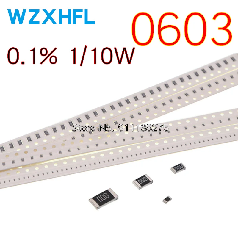 50pcs/lot 0603 0.1% 0.001 1/10W High precision Resistors 25PPM 324R~31.6KR 511R 680R 1K 2K 3K 18K millesimal thousandth ohm Ω |