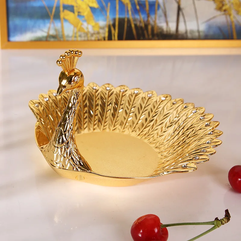 

IMUWEN New Elegant Plate Luxury Delicate Bird Style Dried Dish Fruit Plate Snack Tray Home Nut Bowl For Table Decoration