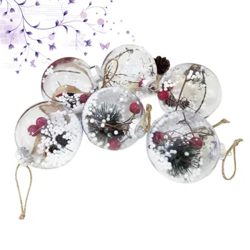 

9pcs Christmas Tree Pendant Transparent Plastic Christmas Balls Xmas Hanging Decoration Children Toys for Home Office Shop Mixed