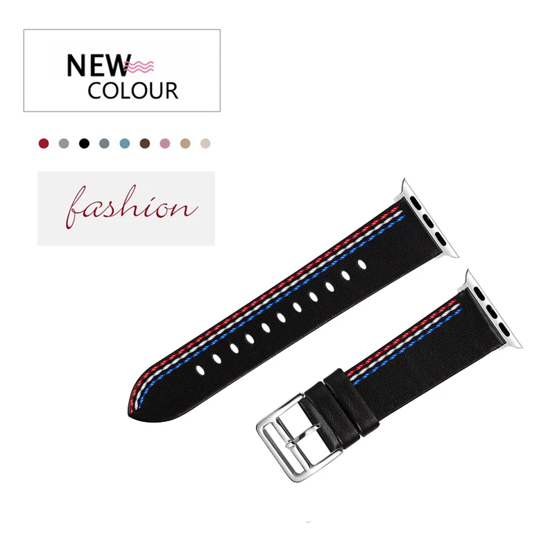 SCX Black Joyozy ремешок из натуральной кожи для часов Apple Watch Band кожаный браслет iwatch серии для часов Apple Watch 5/4/3/2/1 - Цвет ремешка: SCX Black