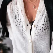 Женский вязаный кардиган из мохера и шерсти с длинным рукавом, Женский однотонный топ белого/верблюжьего/серого/синего/зеленого цвета