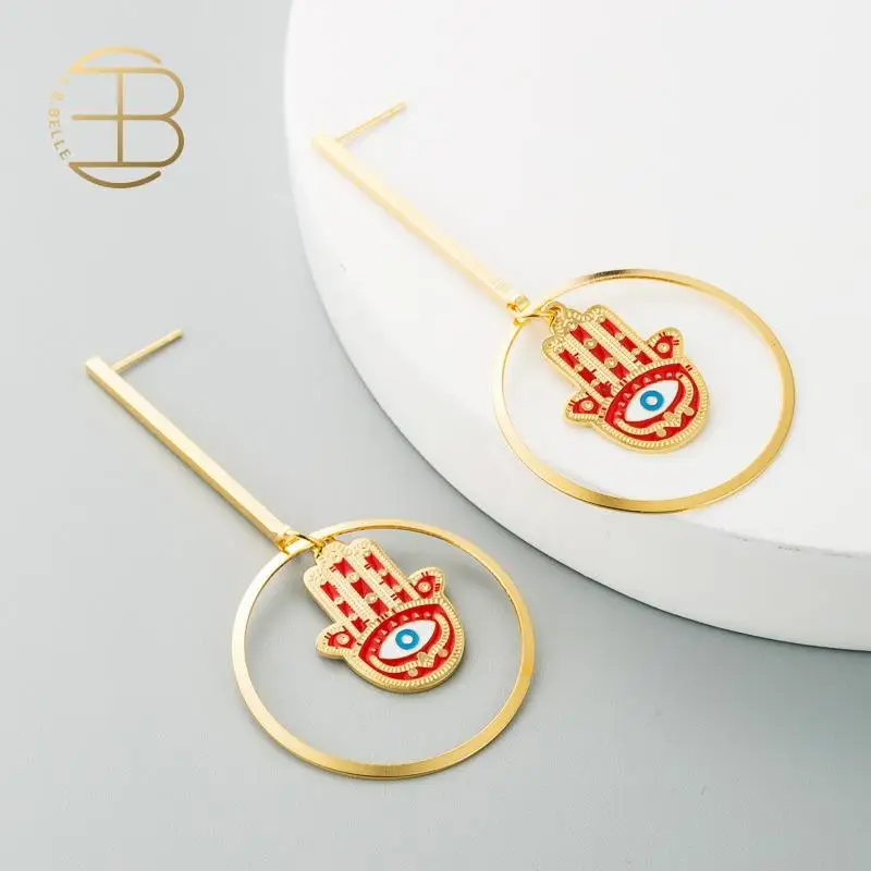 Новинка 2020 винтажные богемные эмалированные ювелирные изделия Fatima Lucky Hand Charm Circle