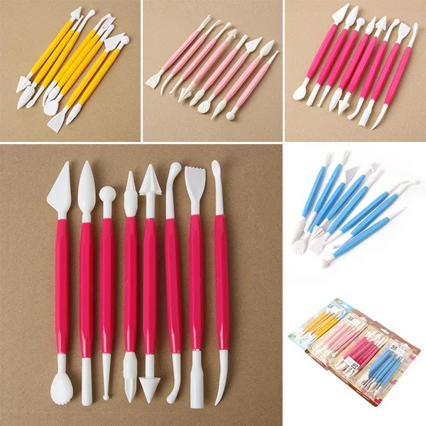 Multifuntional Cake Accessories Fondant Cake Decorating Flower Sugar Craft Modelling Tools Clay 8Pcs