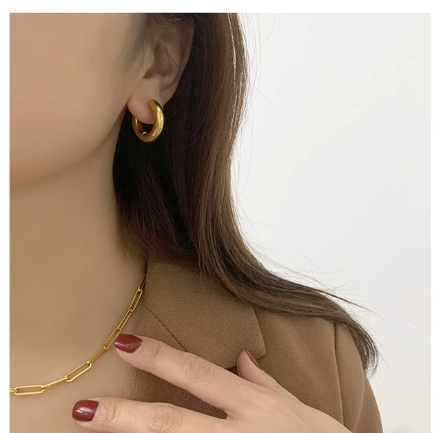 Titanium with 18K Gold Geo Faux Baroque Pearl Drop Earrings