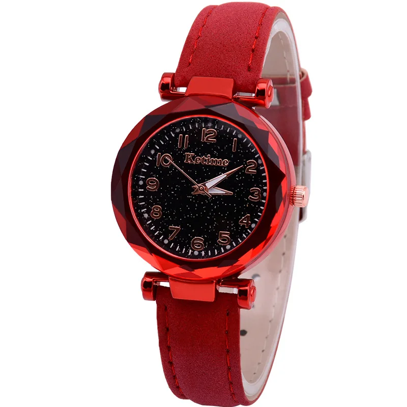Новинка, звездное небо, женские часы-браслет, повседневные женские наручные часы, кварцевые наручные часы, женские часы, Reloj Mujer Relogio Feminino - Цвет: Red no bracelet