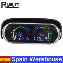 Termómetro 2 en 1 para motocicleta, medidor de temperatura del agua, Sensor de 10mm, retroiluminación de pantalla LCD, accesorios, voltímetro