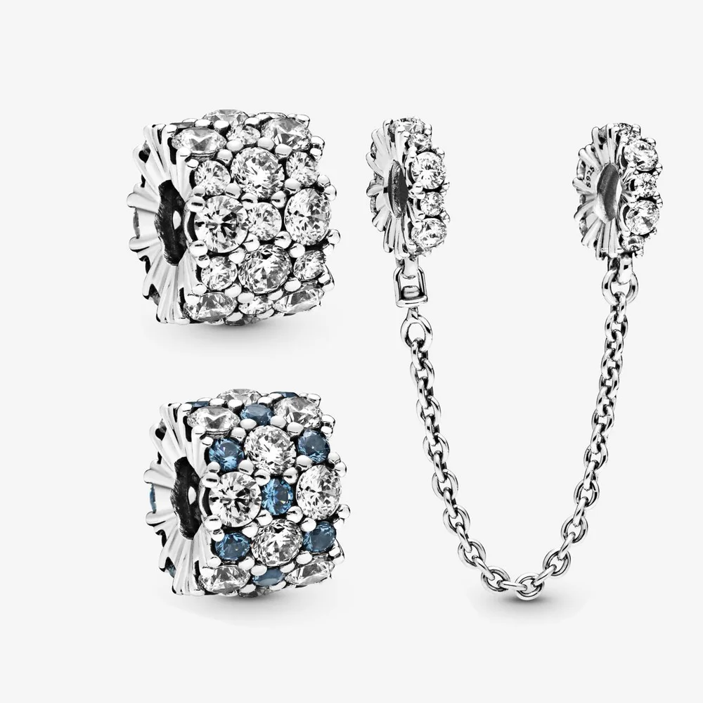 Браслет pandora из серебра 2019 пробы с прозрачными кристаллами 925|Бусины| |