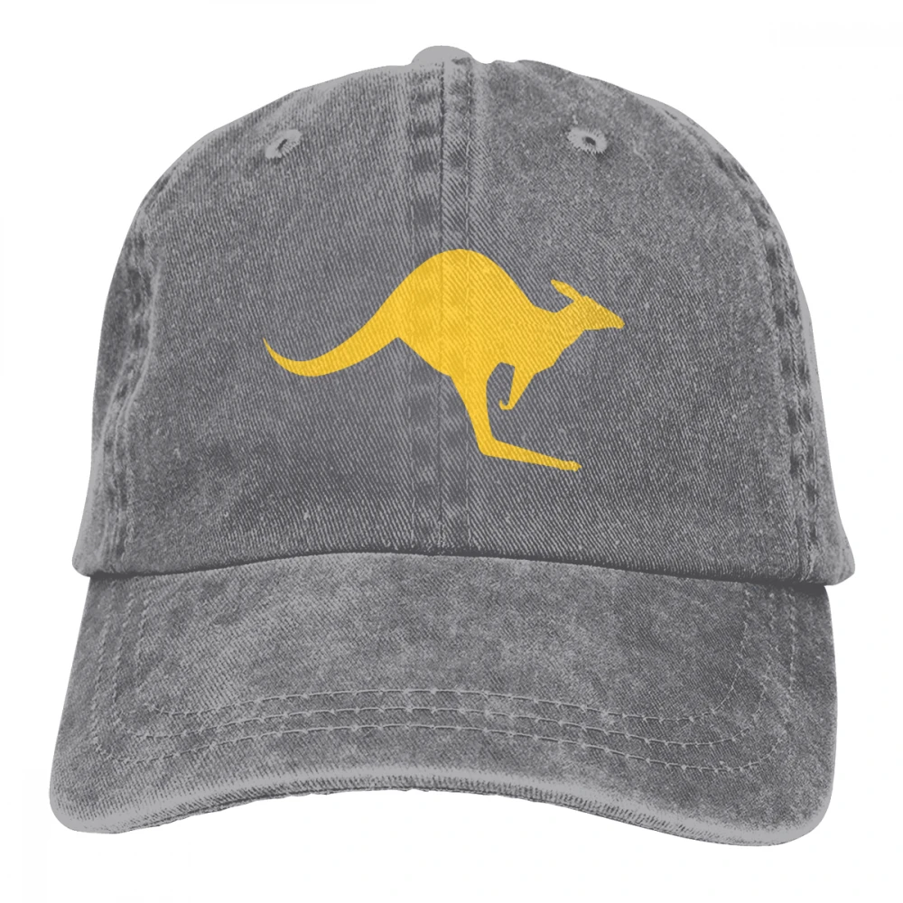 Австралийский кенгуру прыжок Casquette черный унисекс Мужские Женские джинсовые