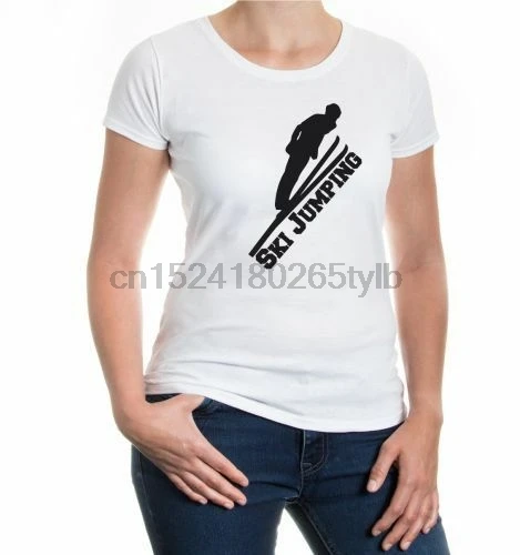 Женская футболка с коротким рукавом для девочек прыжки на лыжах джемпер зимних