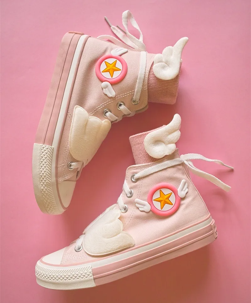 Cardcaptor Sakura Magic Girl KINOMOTO SAKURA Cosplay Shoes аниме розовые милые кроссовки с носками|Туфли| |