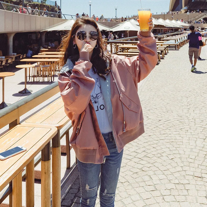 

Popular Brand Loose-Fit Slimming Baseball Uniform Women's 2019 Spring New Style Korean-style Versatile Fashion Harajuku Wind Fli