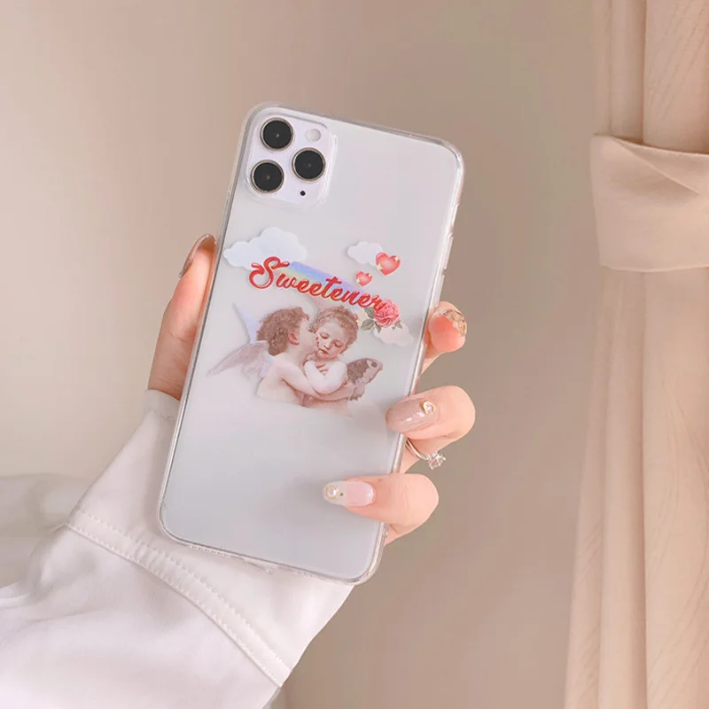 2021 INS популярный Ретро Чехол с ангелом для iPhone 12 мин 12RroMax 11 11PROMAX 11PRO 7 8 7Plus 8Plus X XS XSMAX