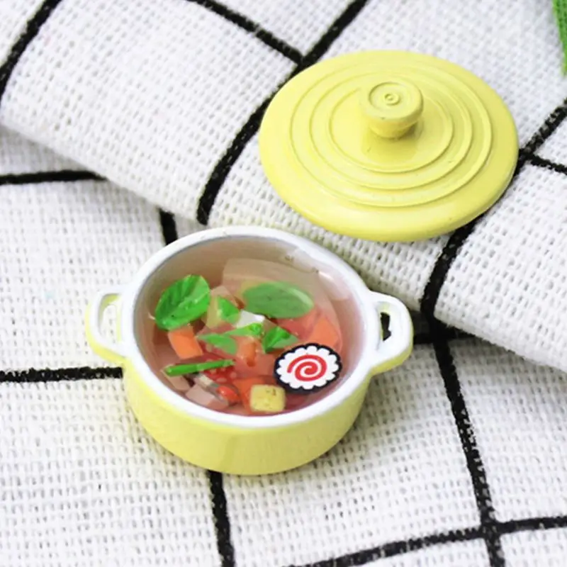 DIY Миниатюрная модель игрушки Моделирование мини цвет суп чаша Кукольный дом украшения 72XC