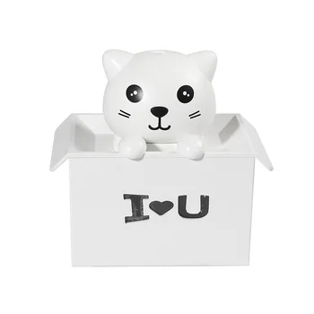 

Valentine's Day Gift USB Air Humidifier Aroma Oil Diffuser Cute Pet Cat with Color Light White