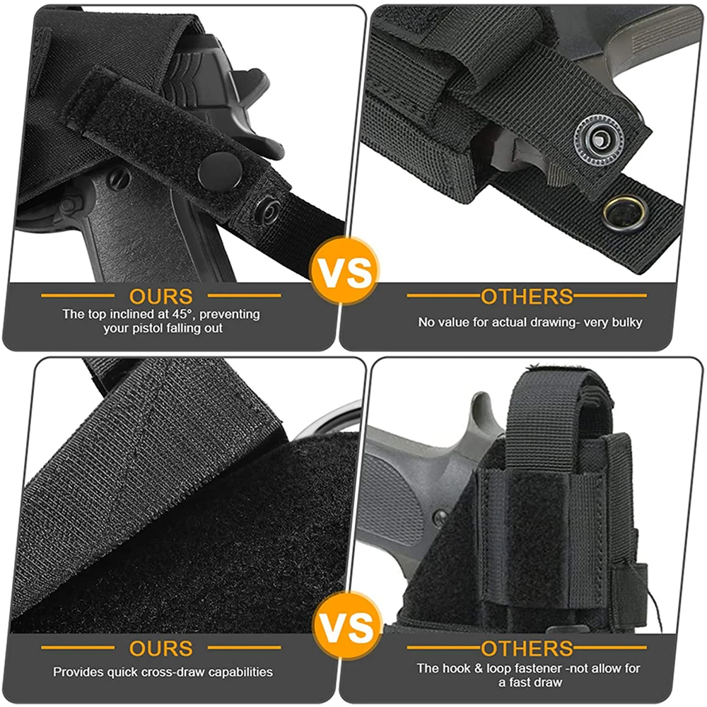 Nylon Tactical Gun Holster for Right Hand Pistol
