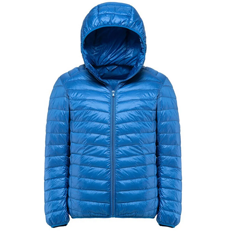 hooded blue Куртка-пуховик на 90% белом утином пуху, новинка года, Сверхлегкий мужской зимний пуховик, верхняя одежда, пуховики, непромокаемые пальто - Цвет: hooded blue