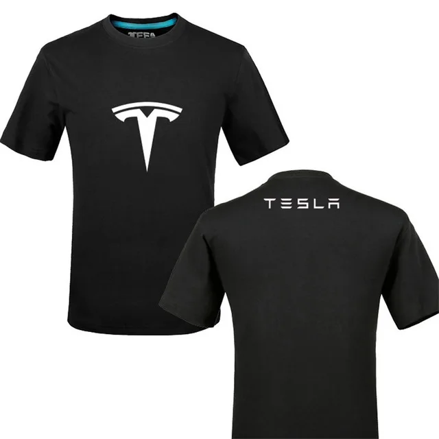Забавная футболка с логотипом Tesla из хлопка с принтом Летняя Повседневная футболка унисекс футболки f - Цвет: 1
