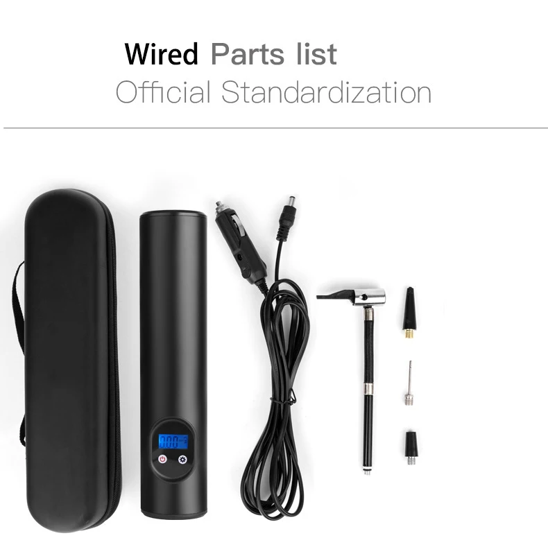 Wired 12V 150PSI USB Интерфейс Портативный воздушный компрессор насосы для автомобиля с ЖК-дисплей Дисплей для автомобиля Велосипеды шины Мячи плавательные круги - Название цвета: Wired