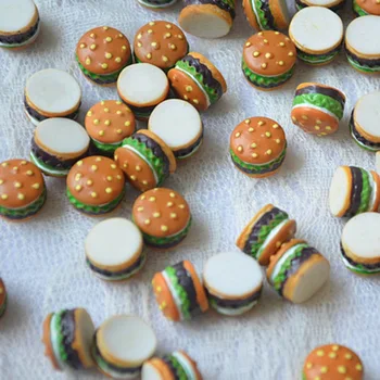 

Kids Kitchen Toys Cute Hamburge Resin Toys Safety1:12 Food Hamburg DIY Doll Accessories Dollhouse Miniature Decoration Crafts