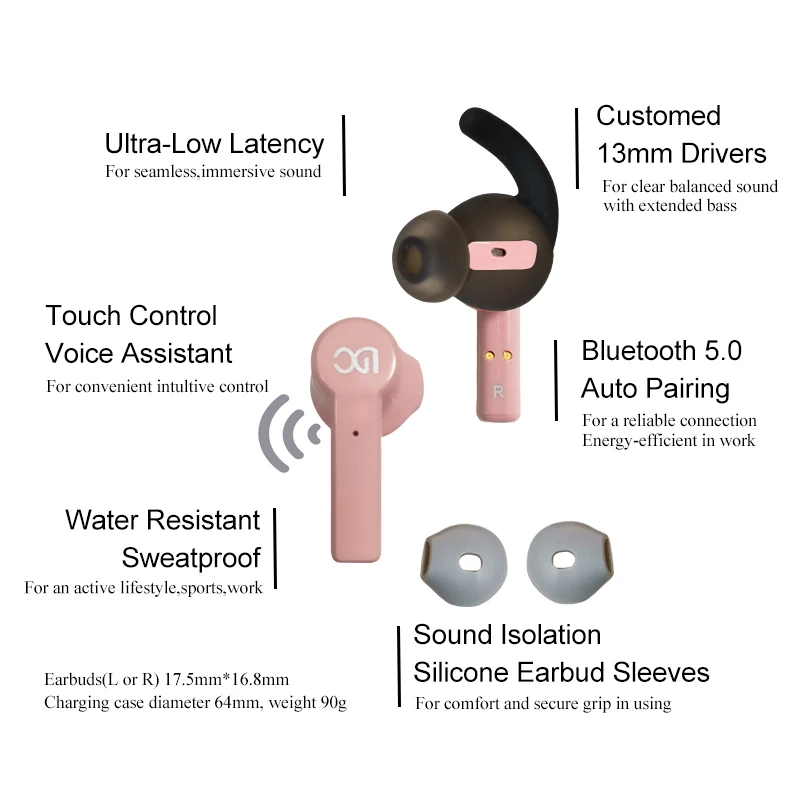 Verdadeiro sem Fio Fones de Ouvido com Microfone Qualidade de Som Xibter Cancelamento Ruído Puro Premium Baixo Fones Bluetooth Tws - Image 4