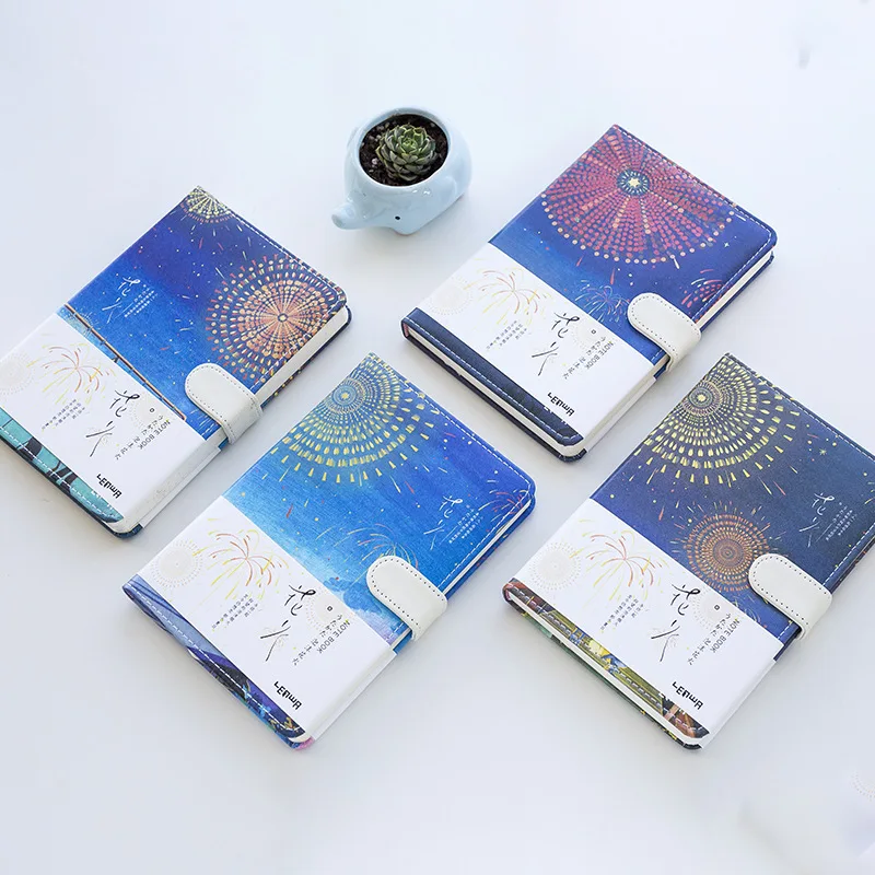 Fortune Stationery LEnWA Foam Spark Magnetic Snap This PU Cover Laptop A5 Creative Hand Account Book Wholesale