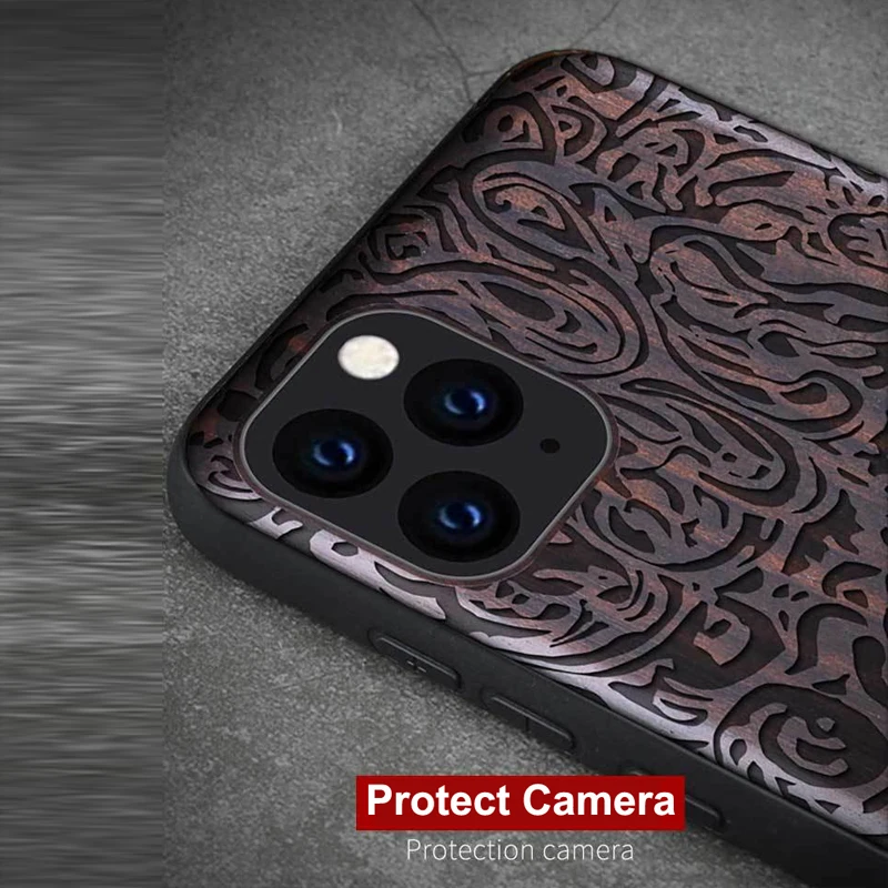 Чехол из сандалового дерева для iPhone 11 Pro Max 11Pro XS Max XR X 7 8 Plus 6 6S+ чехол 3D рельефный узор Деревянный Твердый чехол Funda