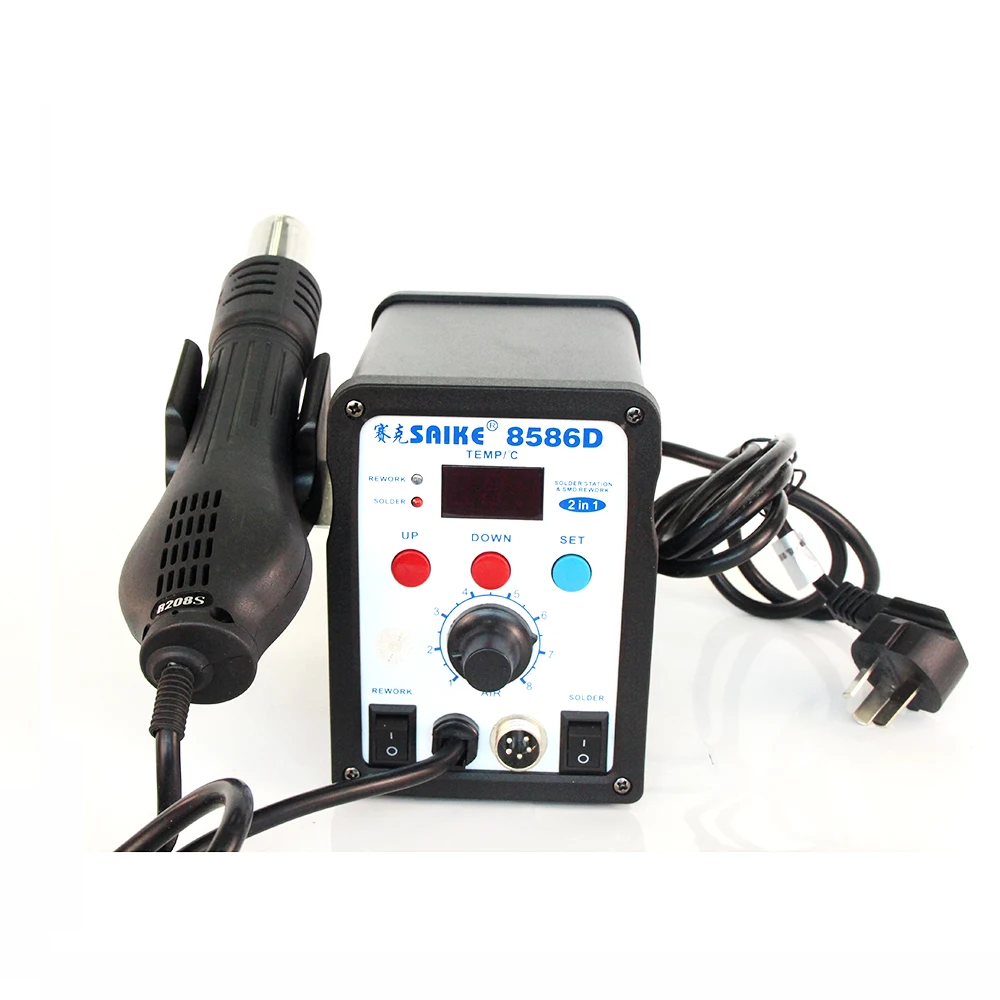 

Hot Air Gun Desoldering Station Saike 8586D 2-in-1 Constant Temperature LED Microcomputer Digital Display
