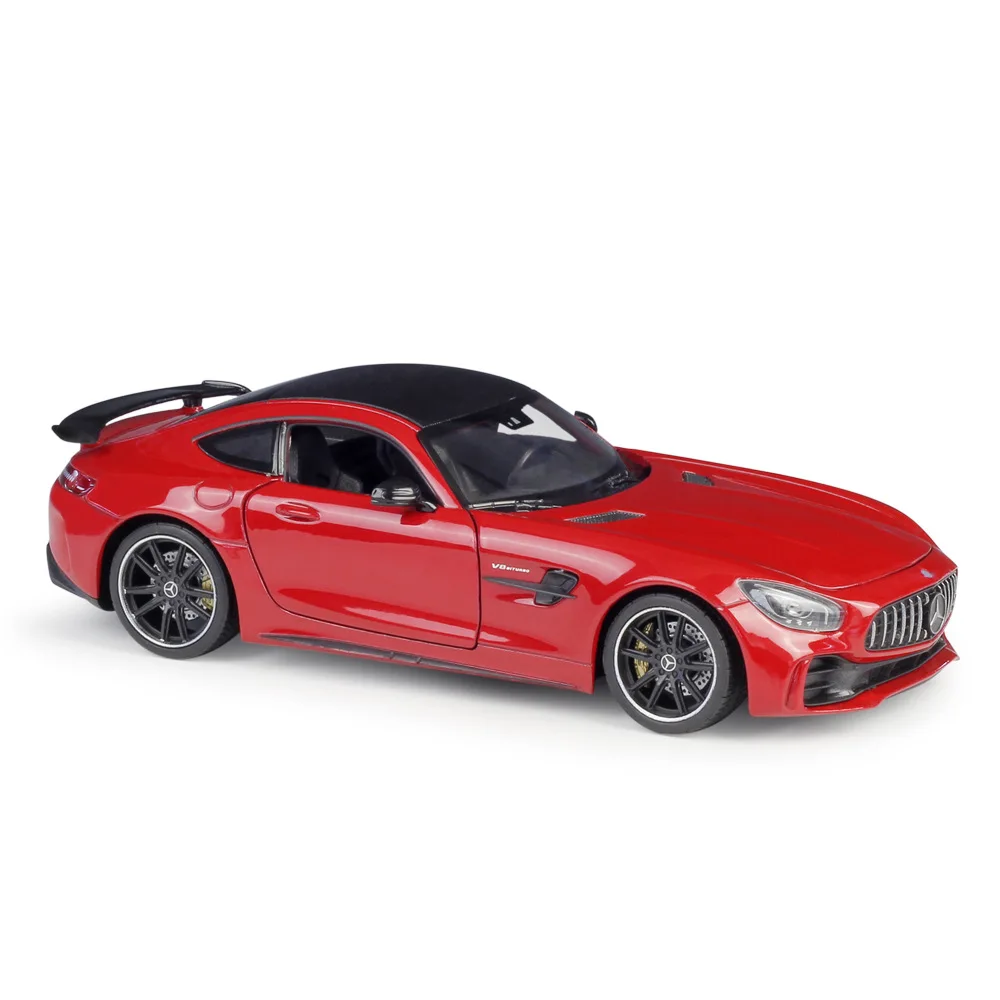 WELLY 1:24 Mercedes-Benz AMG GT R спортивный автомобиль моделирование сплав модель автомобиля ремесла украшение Коллекция игрушек инструменты подарок - Цвет: Арбузно-красный