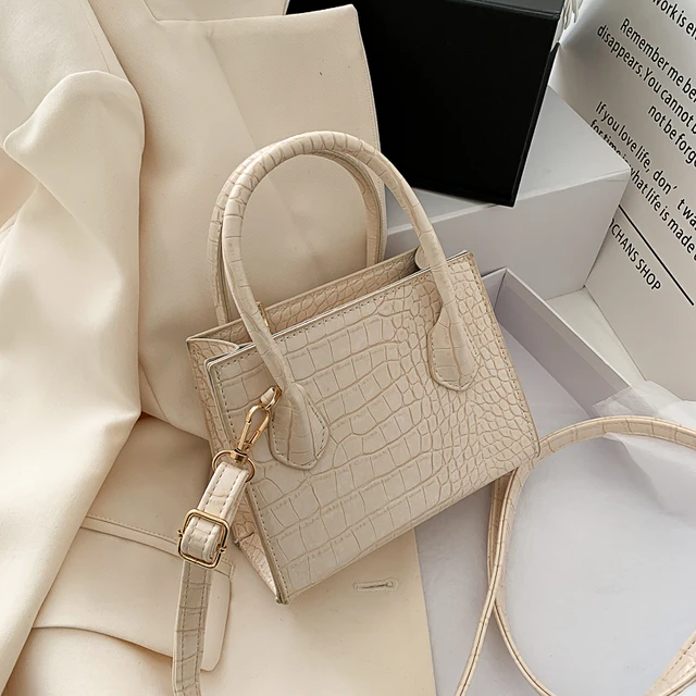 Crocodile Pattern Women Small Square Bags Classic PU Leather Ladies Crossbody Bags Female Mini Girls Flap Shoulder Bags Bolsa
