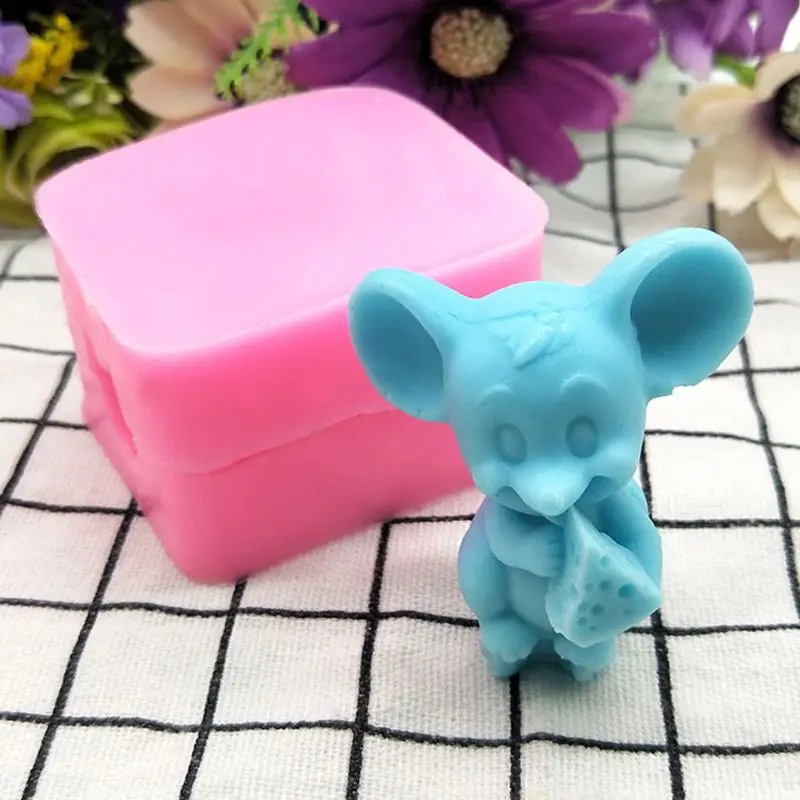 3D маленькая мышь мусс торты силиконовые формы DIY свеча для украшения торта формы