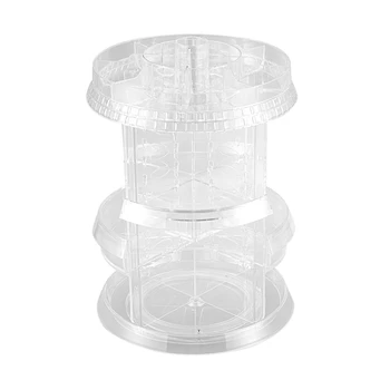 

Makeup Organizer,Acrylic 360 Degree Rotating Carousel Adjustable Cosmetic Storage Display Case With