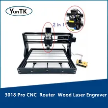 Graveur Laser à bois CNC Pro, routeur 3018, contrôleur GRBL à 3 axes avec fraiseuse de Pcb hors ligne, gravure sur métal