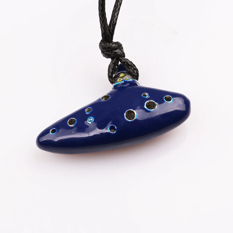 Ожерелье Ocarina новая ожерелье из сплава с голубой эмалью Подвеска для женщин и
