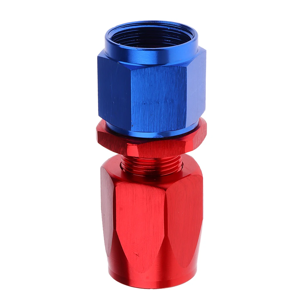Universal AN-8 Swivel Aluminum Fuel Pump Air Line Hose End Blue And Red