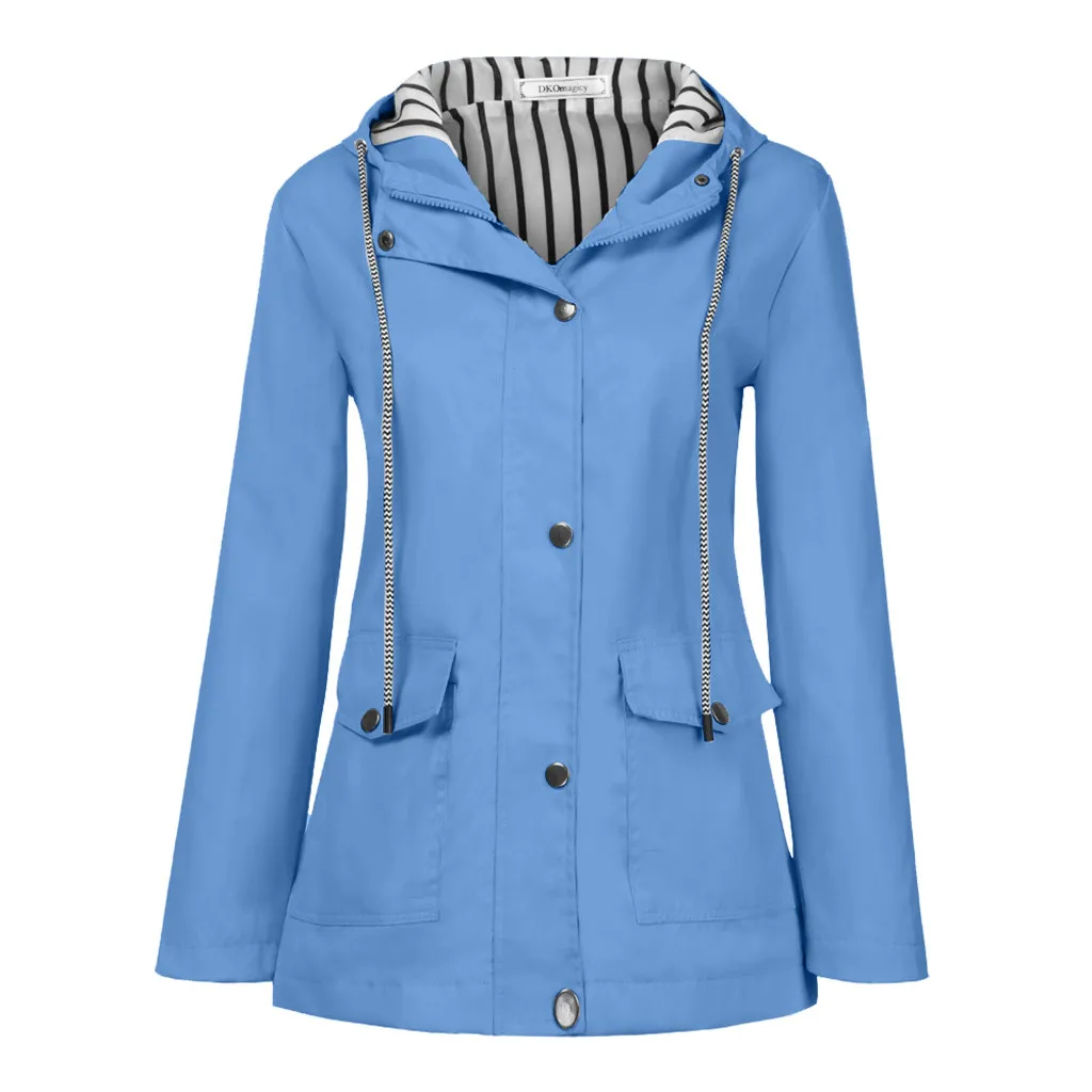 

Solid Rain Jacket Women Outdoor Plus Size S-L5 Hooded Raincoat Softshell Windproof Waterproof Jacket Winter Jacket Women Mujer