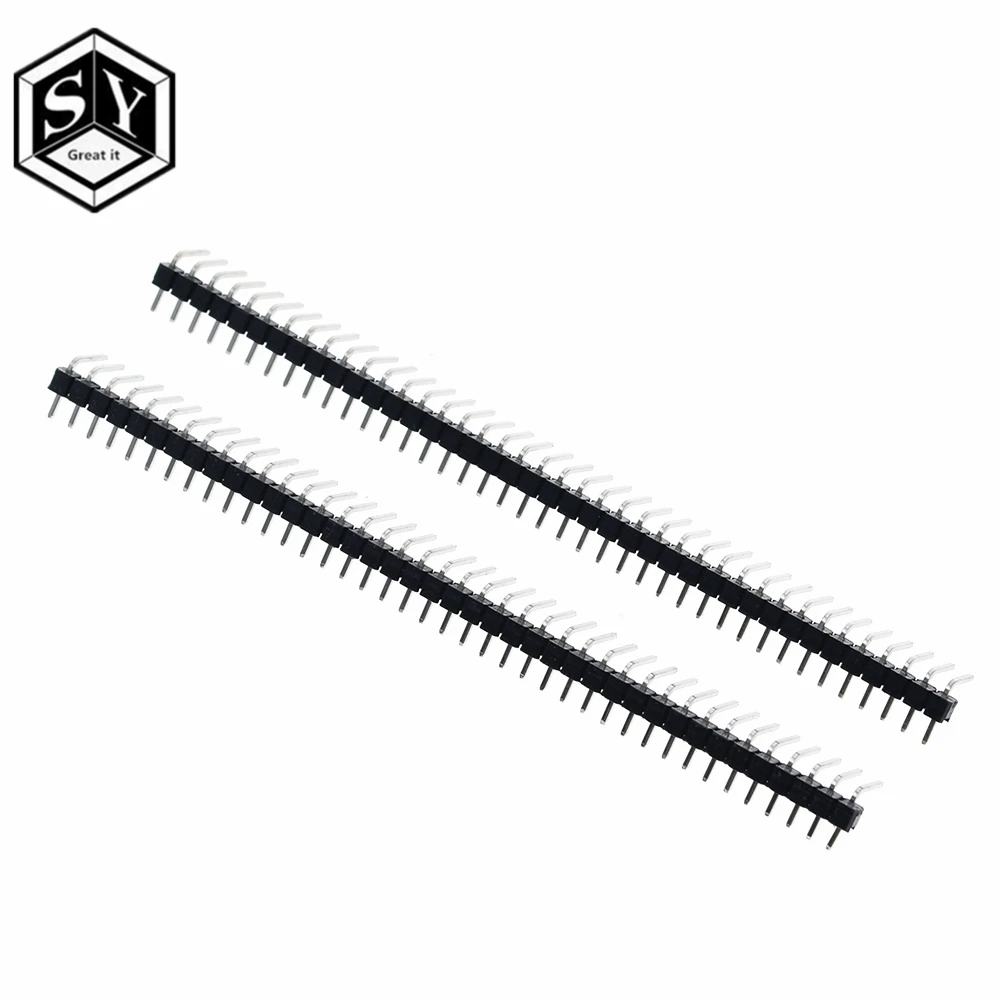 20PCS 40 Pin 1x40 Single Row Male 2.54mm Breakable Header Right Angle Connector Strip bending | Электронные компоненты и