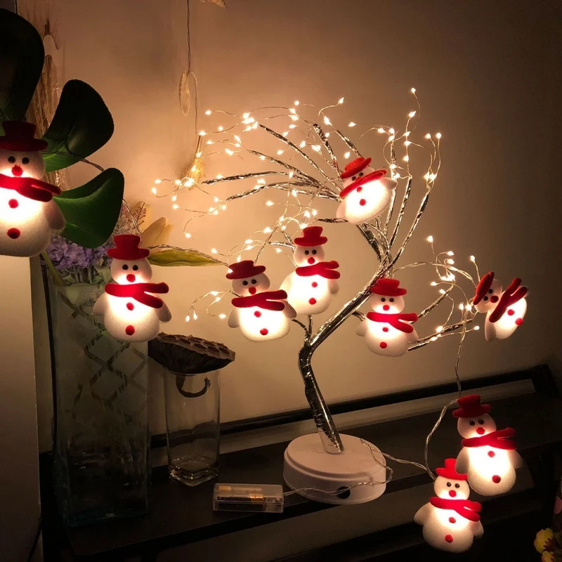 

Christmas 2020 LED Snowman Elk String Lights Christmas Tree Holiday Party Decoration Lantern Wholesale Dropshipping