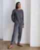 Fashion High Quality Women's Luxury Two Pieces 100%Cashmere Wool Suits Female Warm Cashmere Knit Tops +  Wool Pant Sets WY564 1