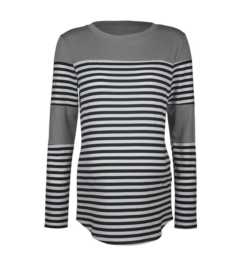 maternity dresses Pregnant dress gravida dress maternity dresses Round collar striped T-shirt hotel del luna maternity clothing