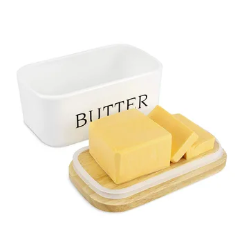 

500ML Home Portable Keeper Dish With Lid Sealing Cutting Kitchen Storage Butter Box Rectangle Container Cheese Food