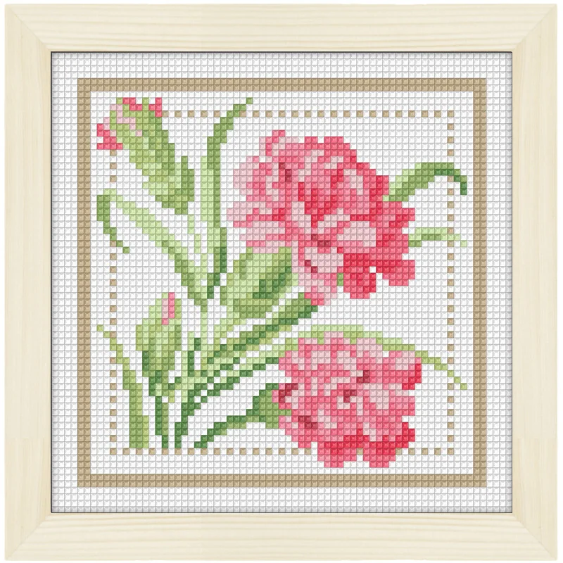 Гвоздика алмазная живопись цветок квадратный алмаз можно обрамить с небольшой